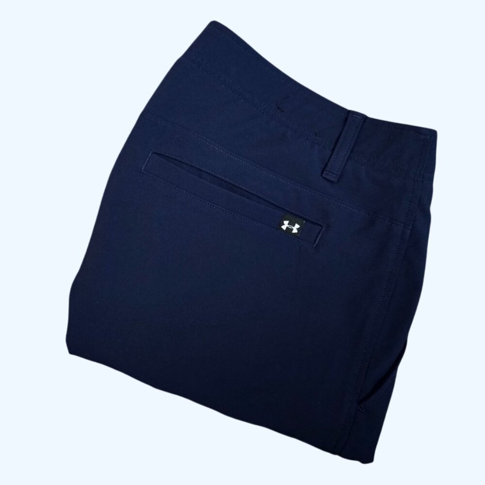 Under Armour Match Play Navy Blue Golf Shorts Mens Size 36 Performance HeatGear